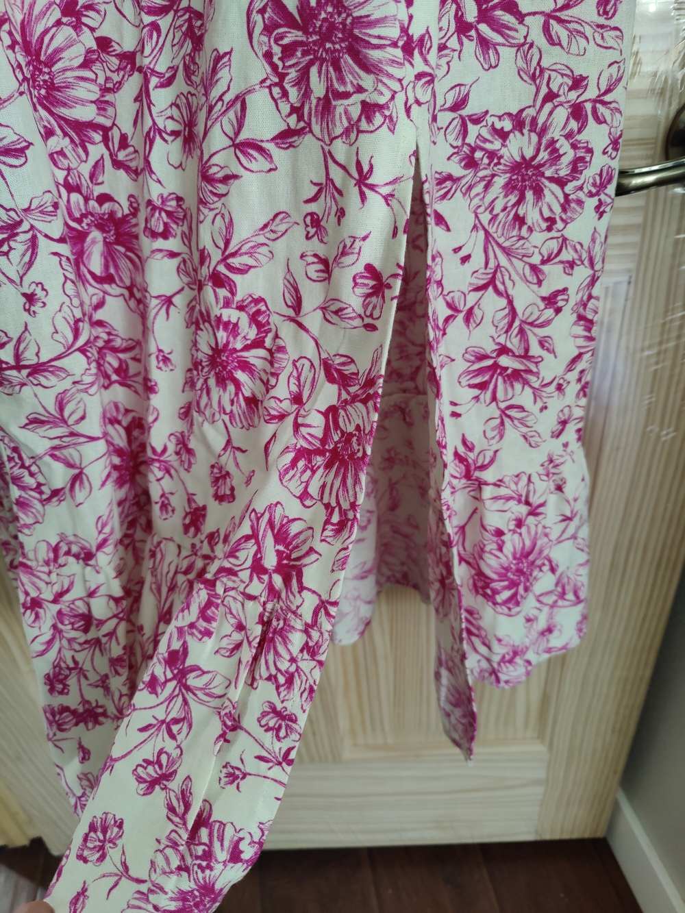 London Times Cream Maxi Dress with Pink Floral Print